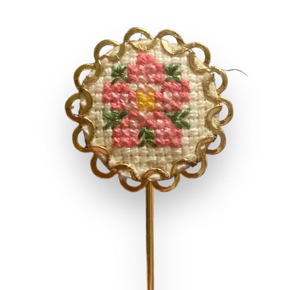 Vintage embroidered pin